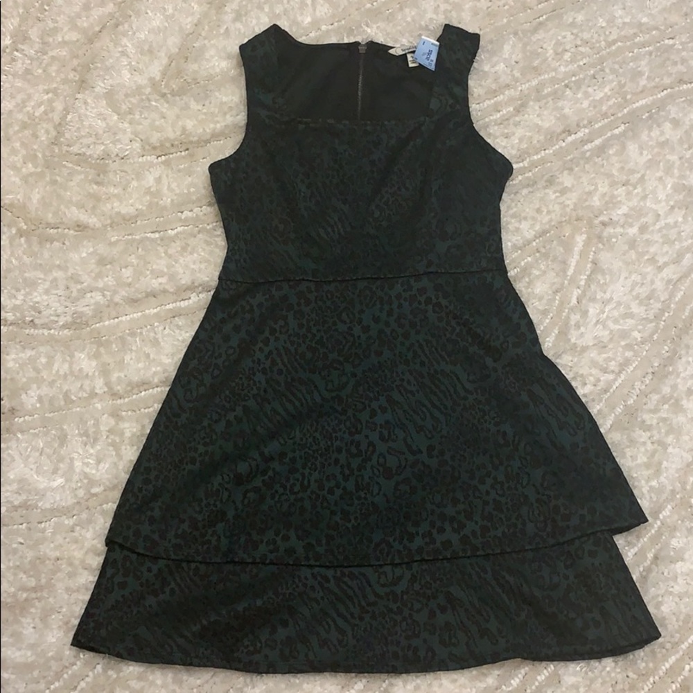 Dark green printed dress